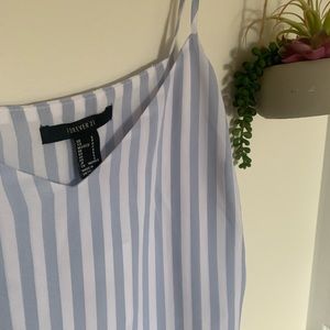 Forever 21 baby blue striped tank top